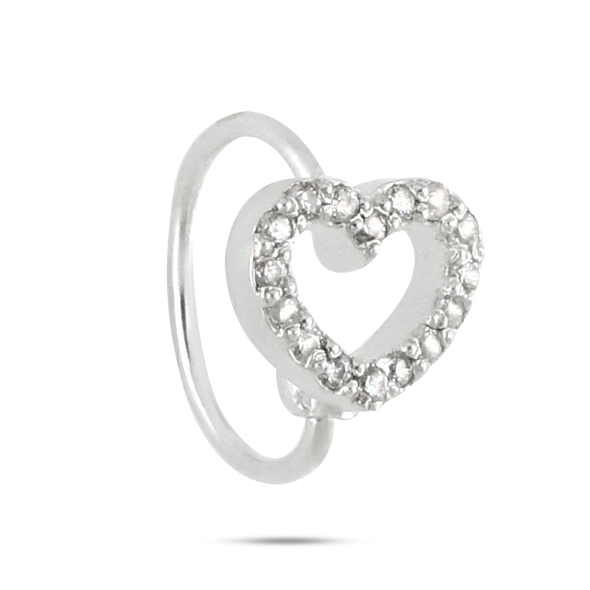 2 Pack Of Heart Diamond good Nose Rings