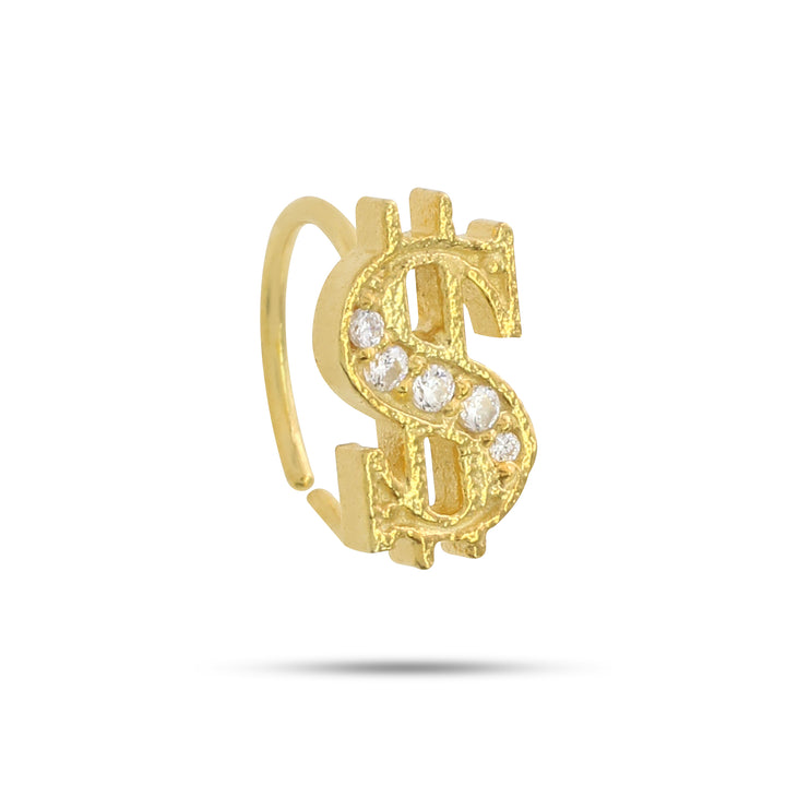 Dollar Sign Hoop Nose Ring